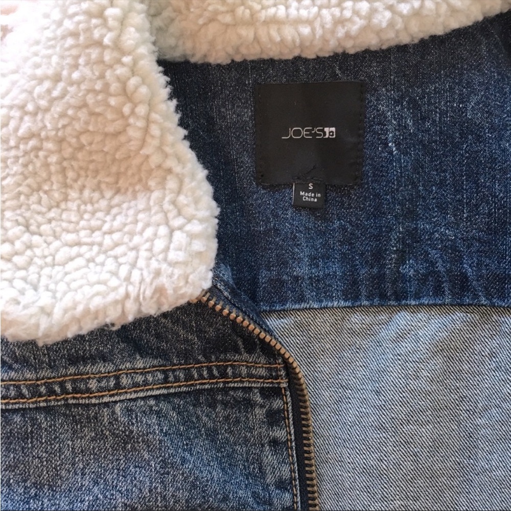 NEW Joe’s Sherpa Collar Denim Jacket zip front S
